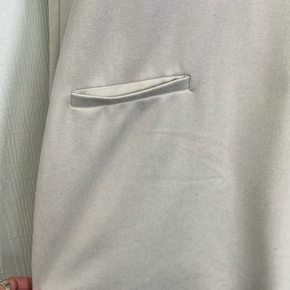 Zara - Ivory Cream Mock Neck Short Sleeve 2 Faux Pocket Mini Dress Size Medium - Picture 5 of 11